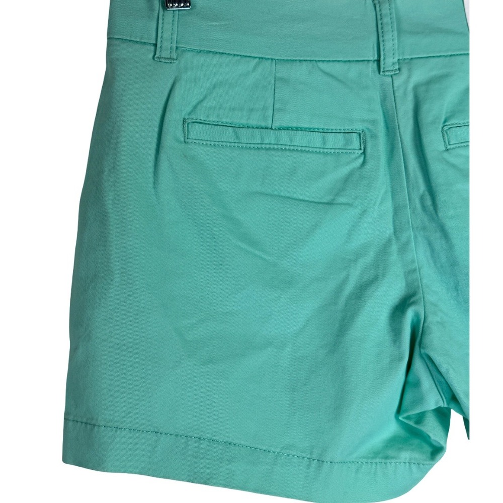 Crown & Ivy Chino Shorts Womens 4P Mint Cielo Teal Cotton Stretch Petite New Tag - Picture 7 of 14